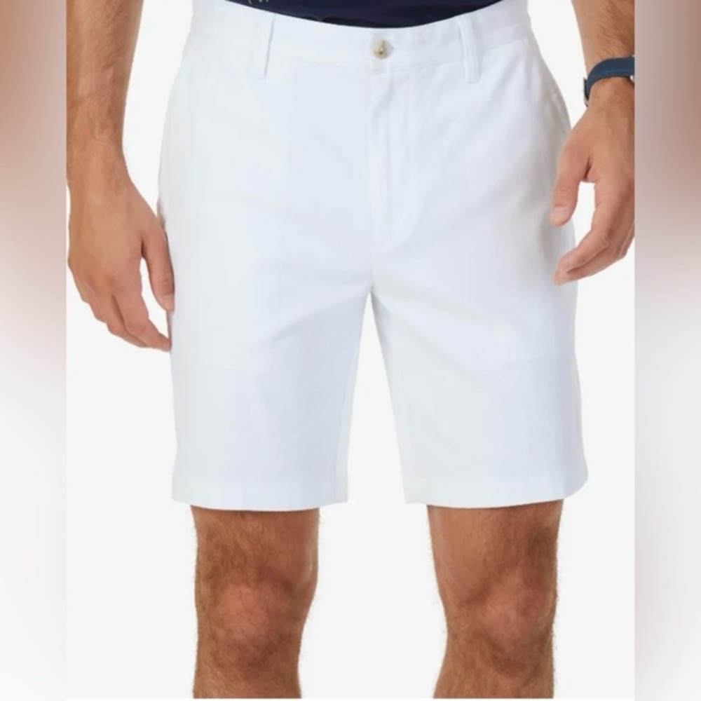 NWT Nautica Mens Classic Fit Solid 8.5" Stretch Cotton Chino Deck Shorts Sz 32